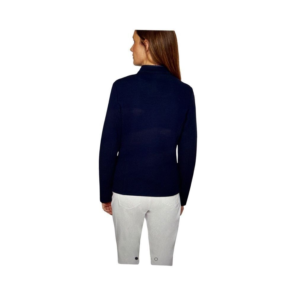 RABE Waffle Textured Zipped Jacket, Navy - Picture 3 of 10